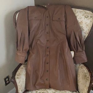 Gorgeous NY&CO leather like dress with balloon sleeves